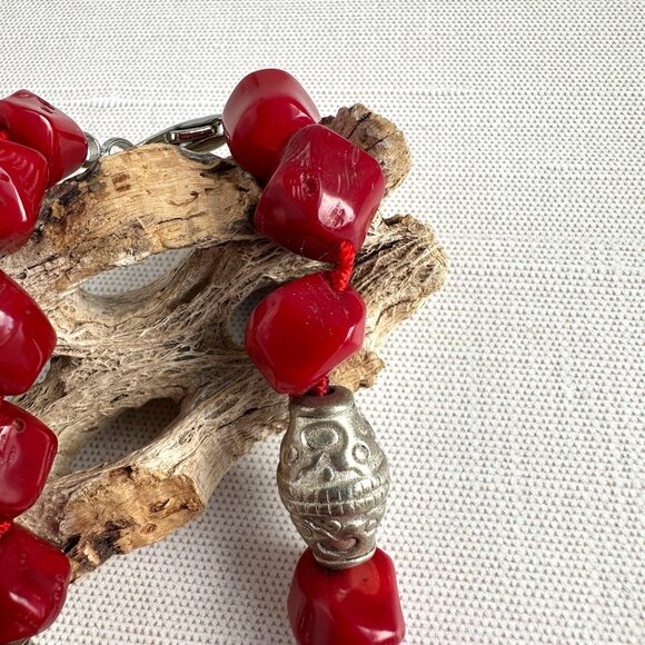 Red Bamboo Coral Bead Necklace - Picture 8 of 16